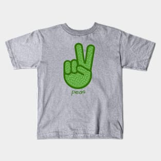 Peas (Peace Hand Sign) Kids T-Shirt